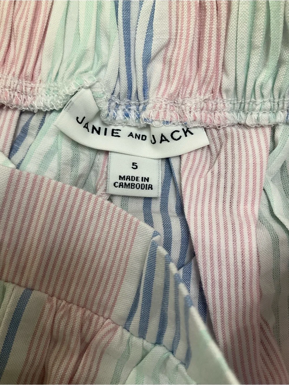 Janie & Jack Kids' 3-Piece Pastel Stripe Outfit Size 4T & 5 NWT